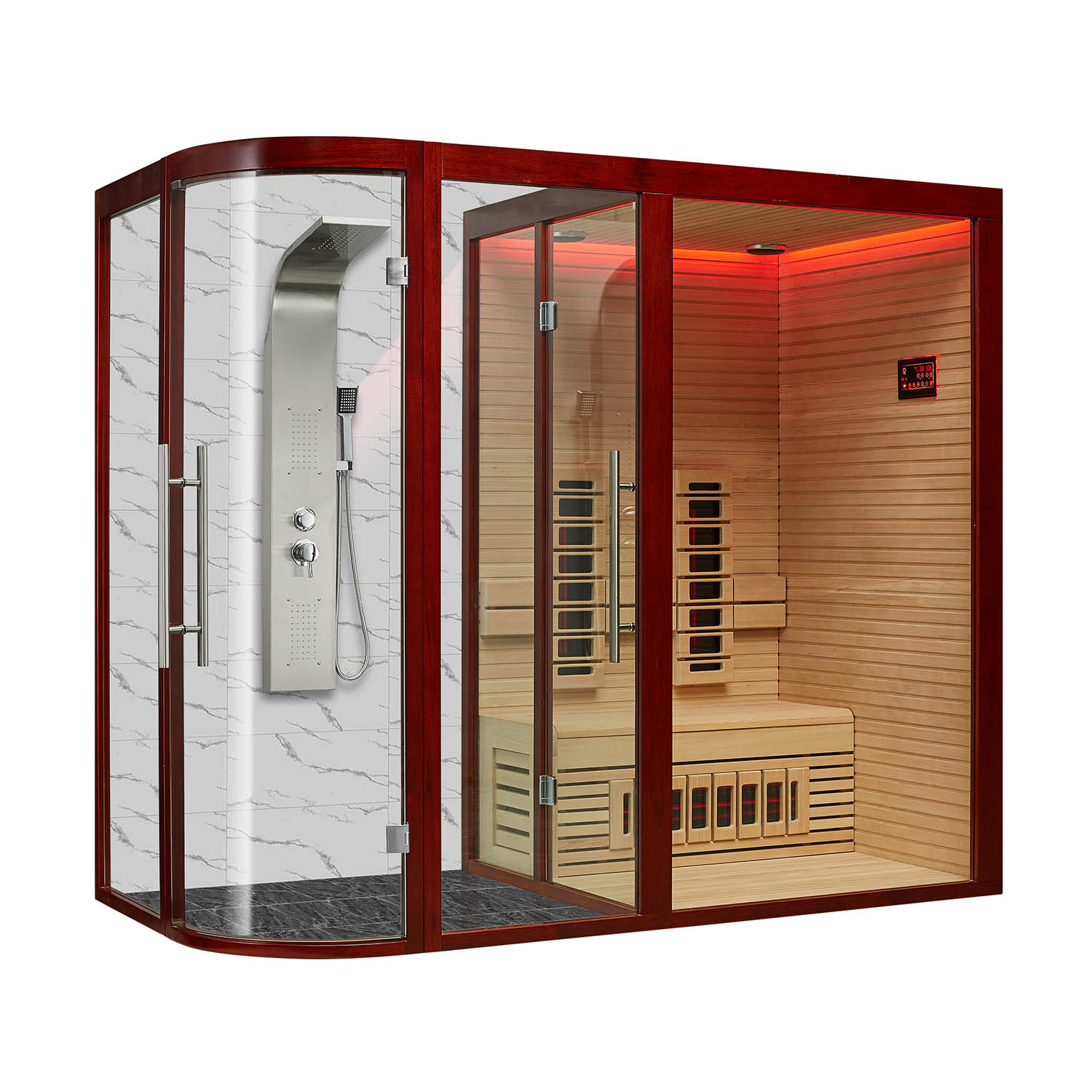 Инфракрасная сауна Mexda WS-1811 красный кедр 2400*1200*2100 (рис.1)