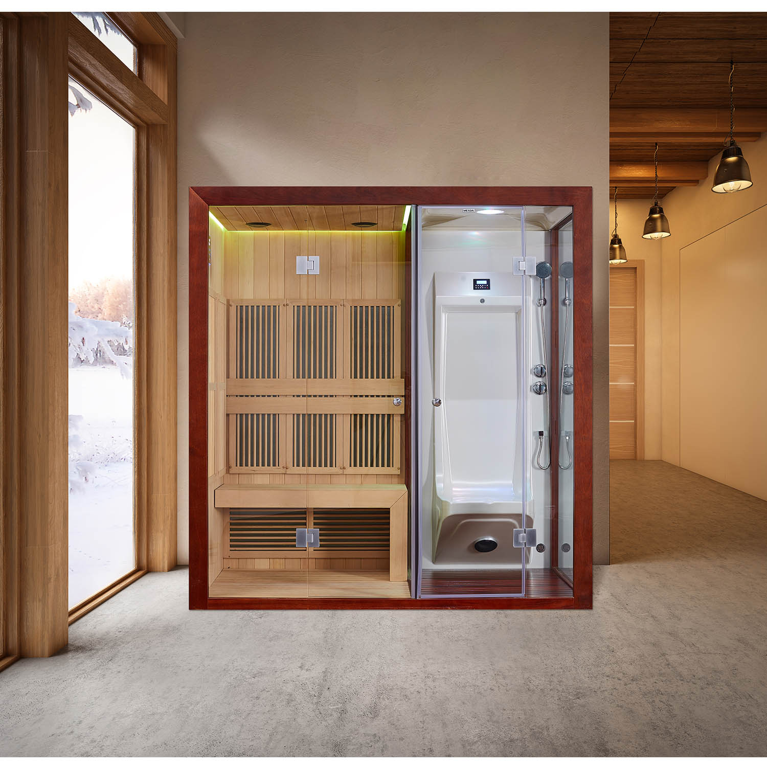 Инфракрасная сауна Mexda WS-1600SR красный кедр 2000*1000*2100 (рис.1)