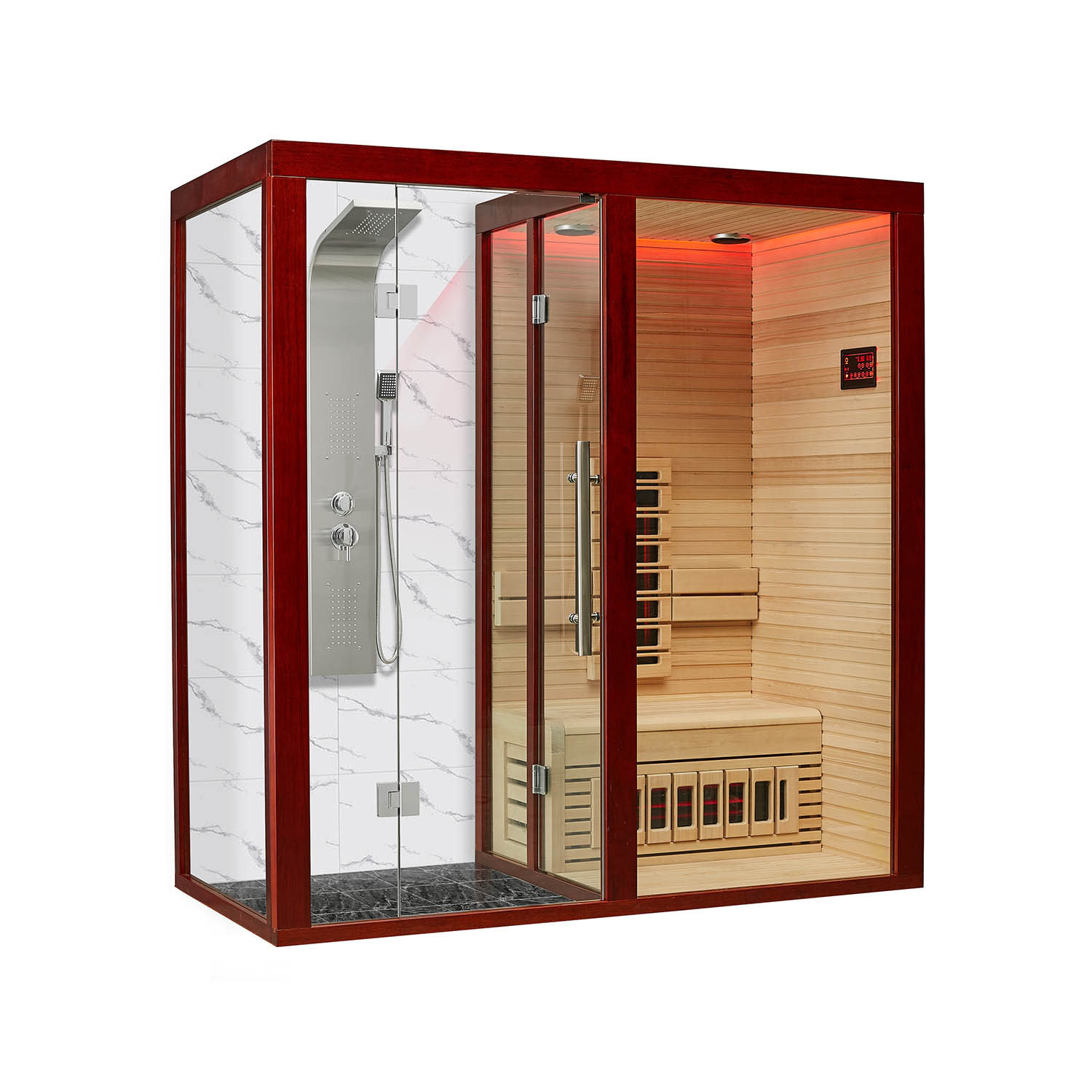 Инфракрасная сауна Mexda WS-1810 красный кедр 2000*1000*2100 (рис.1)